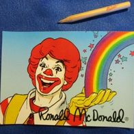 McDonalds Ronald Autogrammkarte und Bleistift mit Namensaufdruck