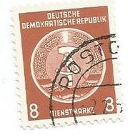 Briefmarke DDR - Dienstmarke - Zirkelb. Links: 1954 - 8 Pfennig - Michel Nr: 3 xX
