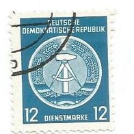 Briefmarke DDR - Dienstmarke - Zirkelb. Links: 1954 - 12 Pfennig - Michel Nr: 5 xX