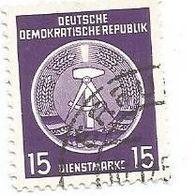 Briefmarke DDR - Dienstmarke - Zirkelb. Links: 1954 - 15 Pfennig - Michel Nr: 6 xX