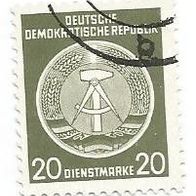 Briefmarke DDR - Dienstmarke - Zirkelb. Links: 1954 - 20 Pfennig - Michel Nr: 8 xX