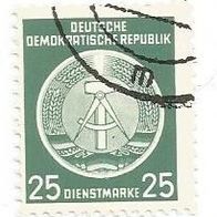 Briefmarke DDR - Dienstmarke - Zirkelb. Links: 1954 - 25 Pfennig - Michel Nr: 10 xX