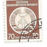 Briefmarke DDR - Dienstmarke - Zirkelb. Links: 1954 - 70 Pfennig - Michel Nr: 16 xX