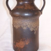 Carstens Atelier Keramik Fat Lava Doppelhenkel-Vase, 60/70er Jahre