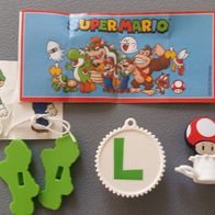 Kinder Joy Super Mario Luigi Kopfhörerhalter - Toad Stempel + 1BPZ