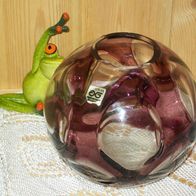 Kugel-Vase Glas Lila mundgeblasen * Höhe ca. 11,5 cm * Durchmesser ca. 12 cm