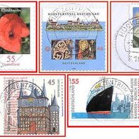 117a Deutschland - fünf gestempelte Briefmarken verschiedene Werte
