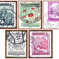 101b Österreich - fünf gestempelte Marken verschiedene Werte - Republik Österreich