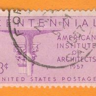 USA 1957 Mi.711 sauber gest.100 Jahre Amerikanisches Institut der Architekten