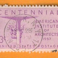 USA 1957 Mi.711 sauber gestempelt 100 Jahre Amerikanisches Institut der Architekten