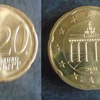 Münze Deutschland: 20 Euro Cent 2020 - D - Vorzüglich