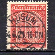 D. Reich Dienst 1905, Mi. Nr. 0017 / D17, gestempelt HUSUM 04.06.1921 #06435