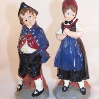 2 kleine, handbemalte Gips-Figuren, signiert - Margret Fey- Rotenburg/ F. 1983