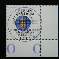 BRD MiNr 2087 Anno Domini 2000 Eckrand Ersttagsstempel Berlin