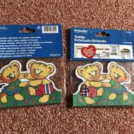 2 Teddy Girlanden Bordüren Zimmerdekos von Riethmüller aus Papier, 2m, neu