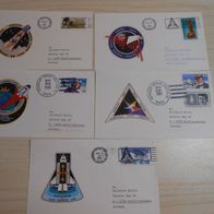 5 Belege Space Shuttle diverse Flüge 1991 / 1992