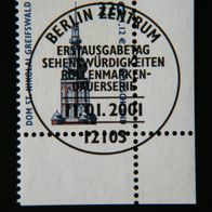 BRD MiNr 2157 Sehenswürdigkeiten Dom Greifswald Eckrand Ersttagsstempel Berlin