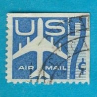 USA 1958 Mi.732 Eor. oben + rechts geschnitten sauber gest. Flugpostmarke