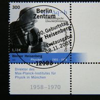 BRD MiNr 2228 100 Gebtag von Werner Heisenberg Eckrand Ersttagsstempel Berlin
