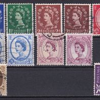 Großbritannien: Königin ab 1952, 16 Briefm., gest.