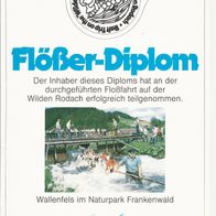 Wallenfels / Wilde Rodach - Flößer-Diplom aus den 80-90er Jahren