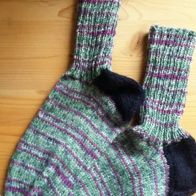 Handarbeit * Kuschelige Kindersocken aus Regia-Sockenwolle, Gr. 34/35 mehrfarbig