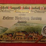 Weinflaschenetikett Lieserer Niederberg Riesling Spätlese 1958er