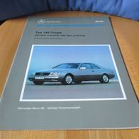 Mercedes W140 - Typ 140 Coupe 500 sec 600se - Einführungsschrift Ausgabe 9/1992
