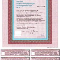 Berliner Elektro-Beteiligungen Aktiengesellschaft 1er-OS 1989-1999