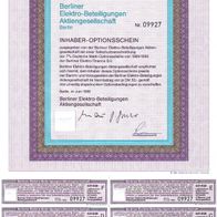 Berliner Elektro-Beteiligungen Aktiengesellschaft 4er-OS 1989-1999