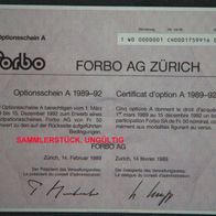 Forbo AG "A" 1er-OS 1989 -1992