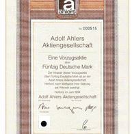 Adolf Ahlers Aktiengesellschaft Vorzugsaktie 50 DM