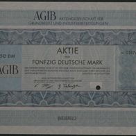 AGIB Aktiengesellschaft für Grundbesitz und Industriebeteiligungen1980 50 DM