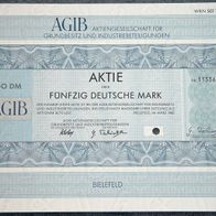 AGIB Aktiengesellschaft für Grundbesitz und Industriebeteiligungen 1985 50 DM