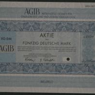 AGIB Aktiengesellschaft für Grundbesitz und Industriebeteiligungen 1992 50 DM