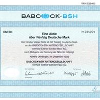 Babcock-BSH Aktiengesellschaft vormals Büttner-Schilde-Haas AG 1992 50 DM