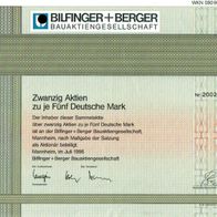 Bilfinger + Berger Bauaktiengesellschaft 1996 100 DM
