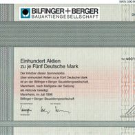 Bilfinger + Berger Bauaktiengesellschaft 1996 500 DM