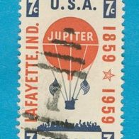 USA 1959 Mi.756 Nummerstempel Flugpostmarke Ballon Postbeförderung