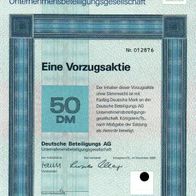 Deutsche Beteiligungs-AG Unternehmensbeteiligungsgesellschaft 1985 50 DM