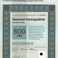 Deutsche Beteiligungs-AG Unternehmensbeteiligungsgesellschaft 1985 500 DM