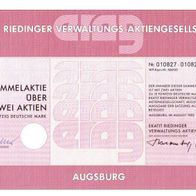Ekatit Riedinger Verwaltungs-Aktiengesellschaft 1982 100 DM