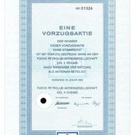 Fuchs Petrolub Aktiengesellschaft Oel + Chemie Vorzüge 1985 50 DM
