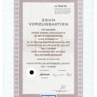 Fuchs Petrolub Aktiengesellschaft Oel + Chemie Vorzüge 1985 500 DM