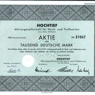 Hochtief Aktiengesellschaft 1961 1000 DM