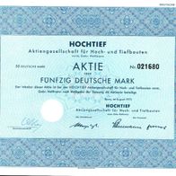 Hochtief Aktiengesellschaft 1973 50 DM