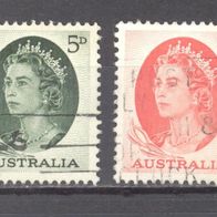Australien, 1963, Mi. 329, 330, Königin, 2 Briefm., gest.