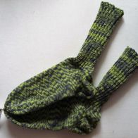 Handarbeit * Kuschelige Wollsocken aus Regia-Sockenwolle, Gr. 40/41 grün/ grau
