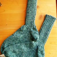 Handarbeit * Kuschelige Wollsocken aus Regia-Sockenwolle, Gr. 40/41 türkis