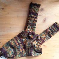 Handarbeit * Kuschelige Wollsocken aus Regia-Sockenwolle, Gr. 40/41 braun/ grün